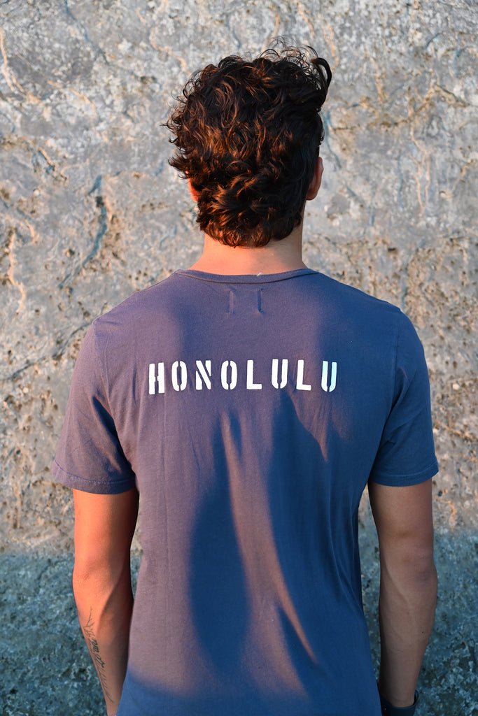 JTR "Honolulu" Organic Raw Pocket T-Shirt  - Dark Navy Blue / OCN Culture