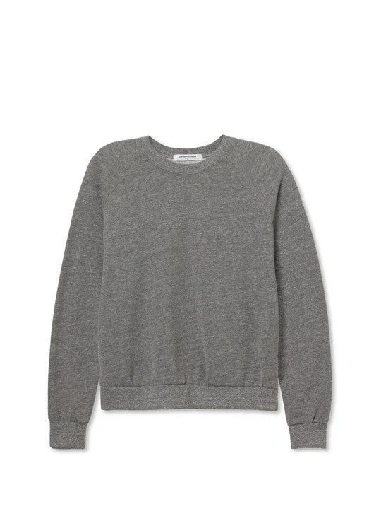 Alexi french terry raglan crew sweatshirt - Dark Heather Gray - Perfect White Tee