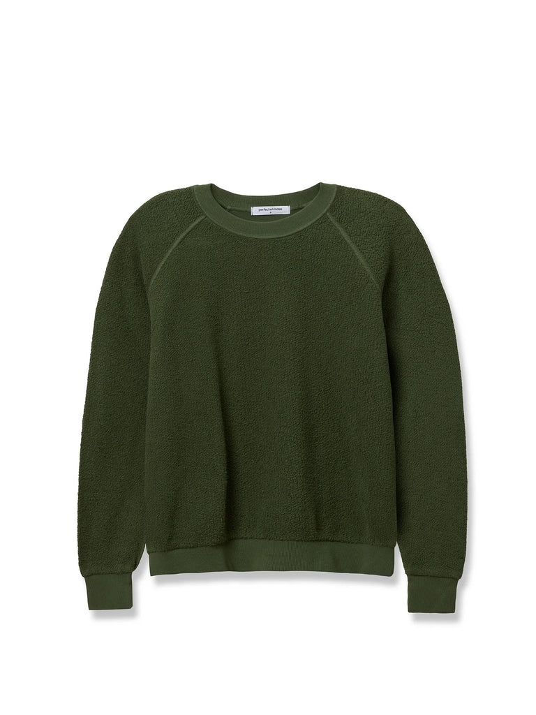Ziggy Crewneck Sweatshirt - Fern Green - Perfect White Tee