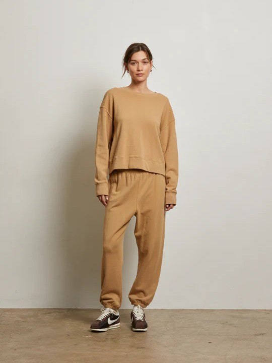 Stevie Sweatpants - Suede - Perfect White Tee