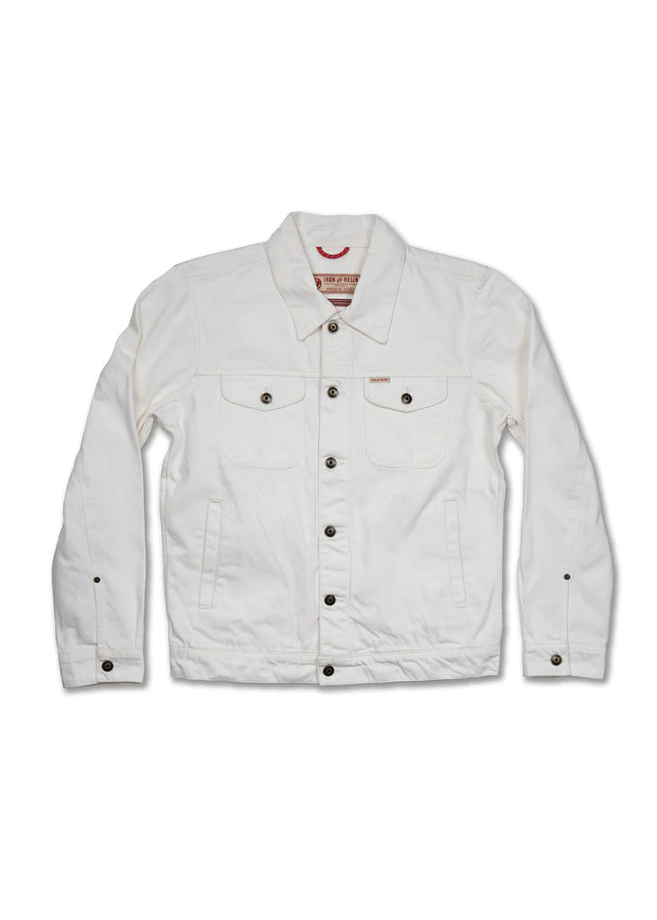 Bull Denim Sand Jacket - White / Iron & Resin