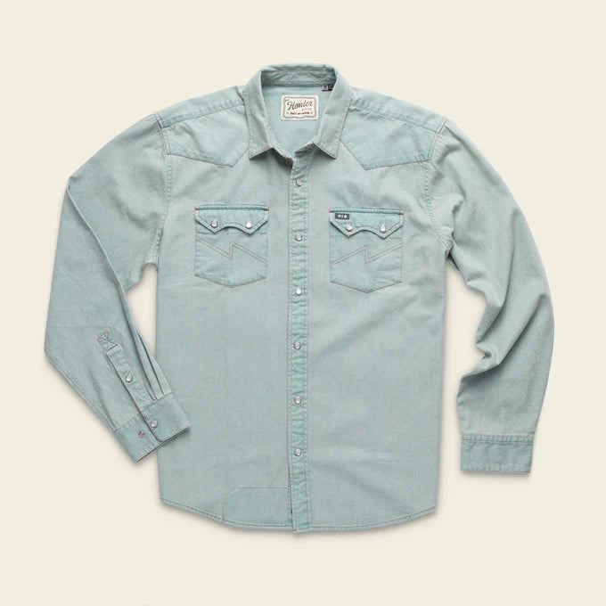 Dust Up Denim Snapshirt- Light Blue Wash / Howler Bros