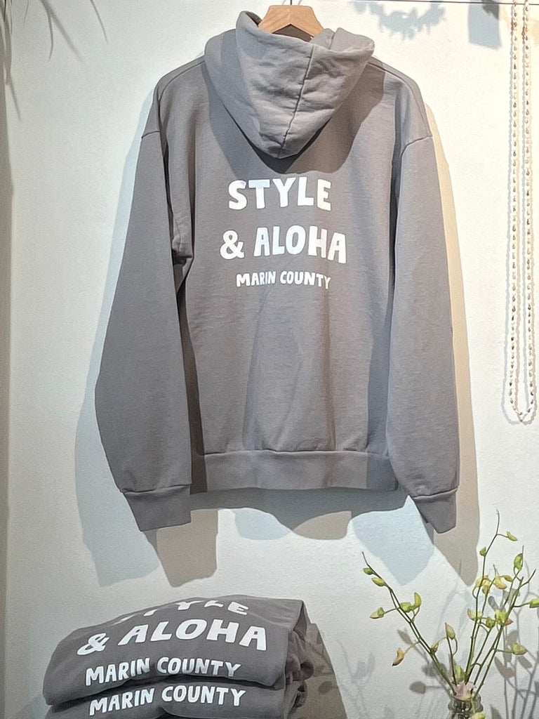 Organic Hoodie Sweatshirt (UNISEX) - Storm Gray / OCN CULTURE “Style & Aloha”