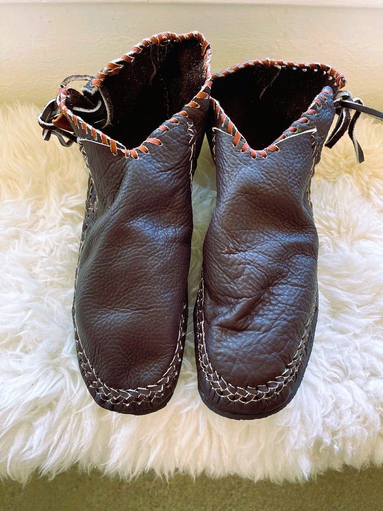 MEN'S LEATHER MOX "ZIG ZAG" MOCCASIN - HEATHERMARIE HEATON