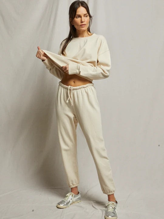 Johnny french terry sweatpants - Sugar - Perfect White Tee