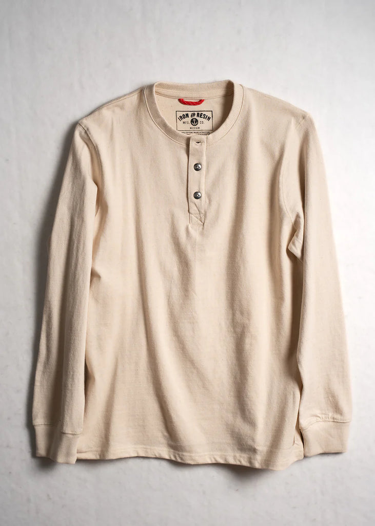 Prospect Henley Long Sleeve Tee - Natural / Iron & Resin