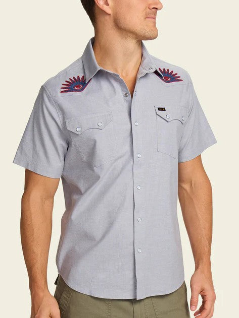Crosscut Deluxe Shortsleeve Shirt - High Times Light Grey / Howler Bros.