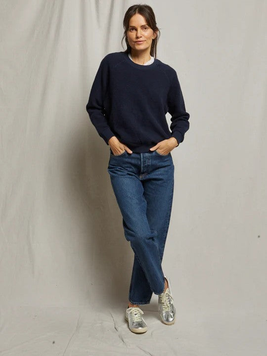 Ziggy Crewneck Sweatshirt - Navy - Perfect White Tee