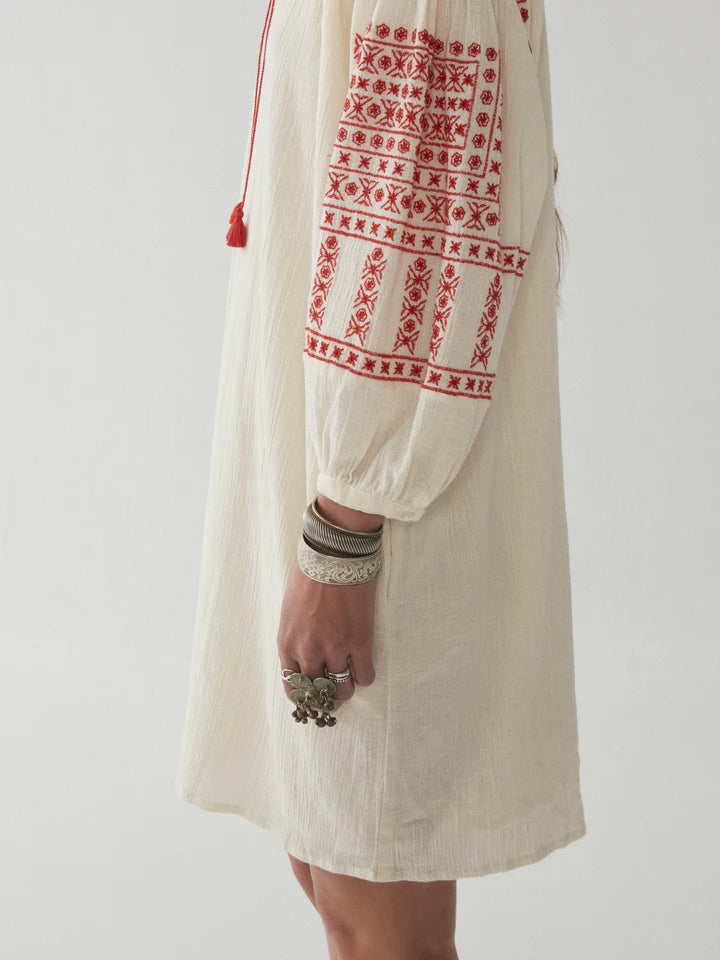 Guadalupe Tunic Dress - Oaxaca Rojo - by Maison Hotel