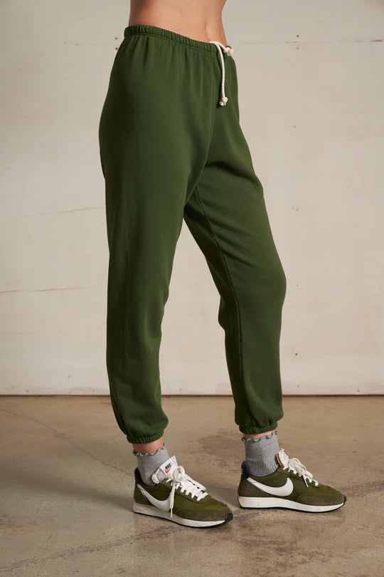 Johnny french terry sweatpants - Fern Green - Perfect White Tee