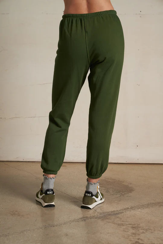 Johnny french terry sweatpants - Fern Green - Perfect White Tee