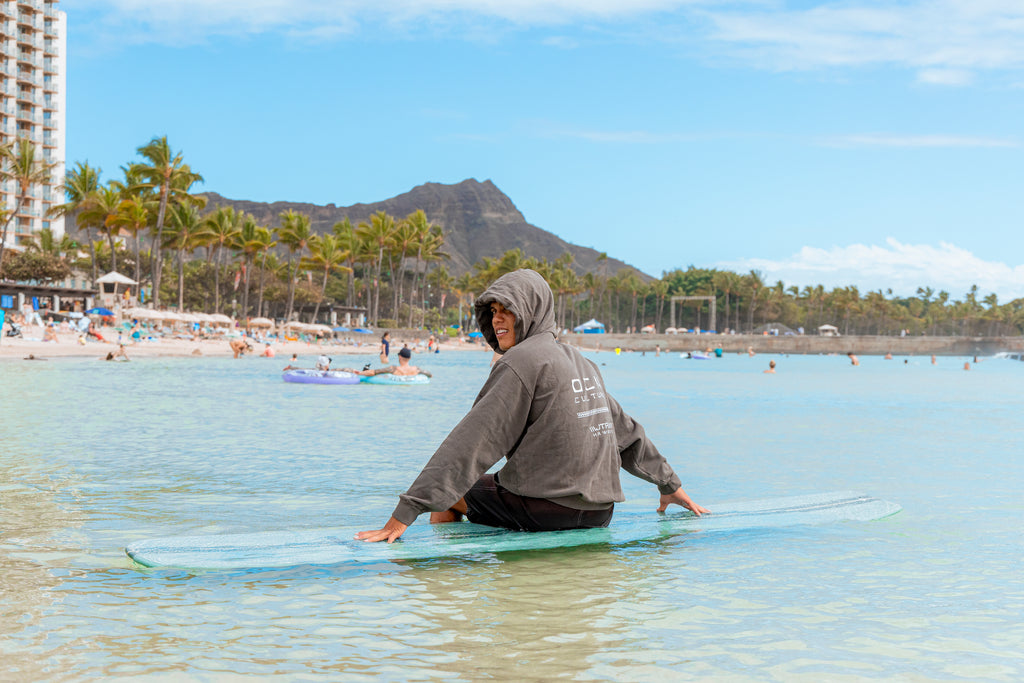 JTR “Hawaii” Organic Hoodie Sweatshirt (UNISEX) - Driftwood Brown / OCN CULTURE