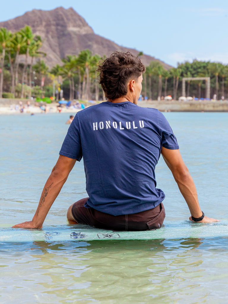 JTR "Honolulu" Organic Raw Pocket T-Shirt  - Dark Navy Blue / OCN Culture