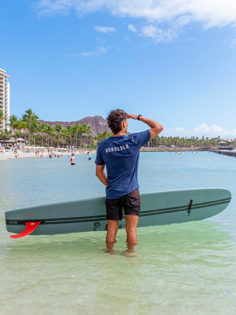 JTR "Honolulu" Organic Raw Pocket T-Shirt  - Dark Navy Blue / OCN Culture