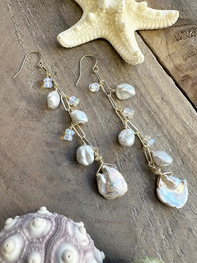 Opal & Keshi EARRINGS by Tide & Tied