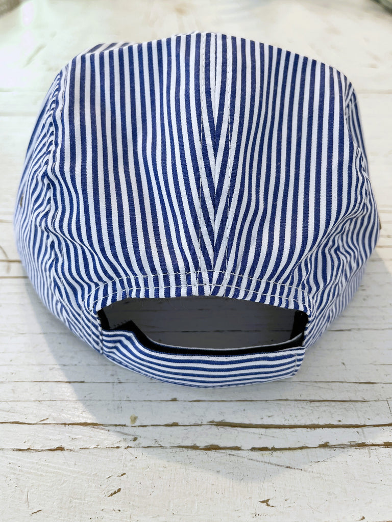 OCN Culture Camper 5 Panel Hat - Selvidge Denim Blue & White Stripe