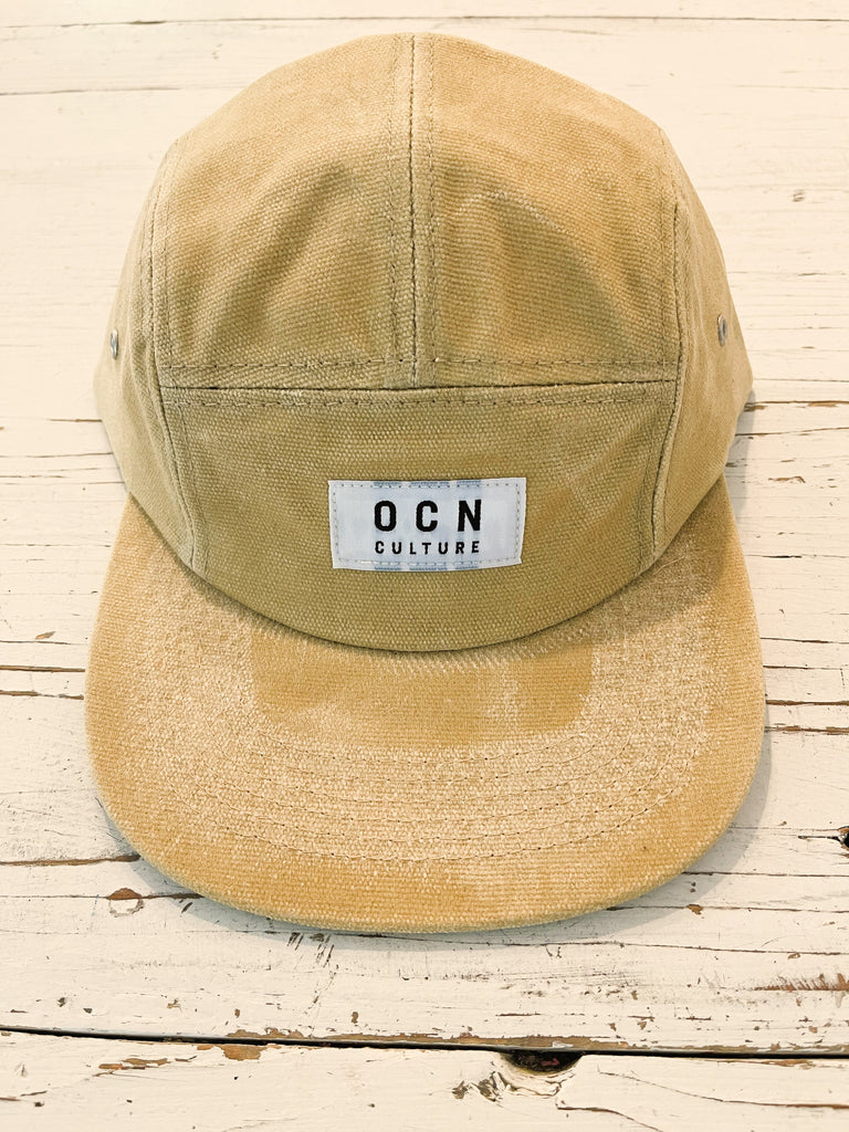 OCN Culture Waxed Canvas 5 Panel Hat Camper - Misted Yellow