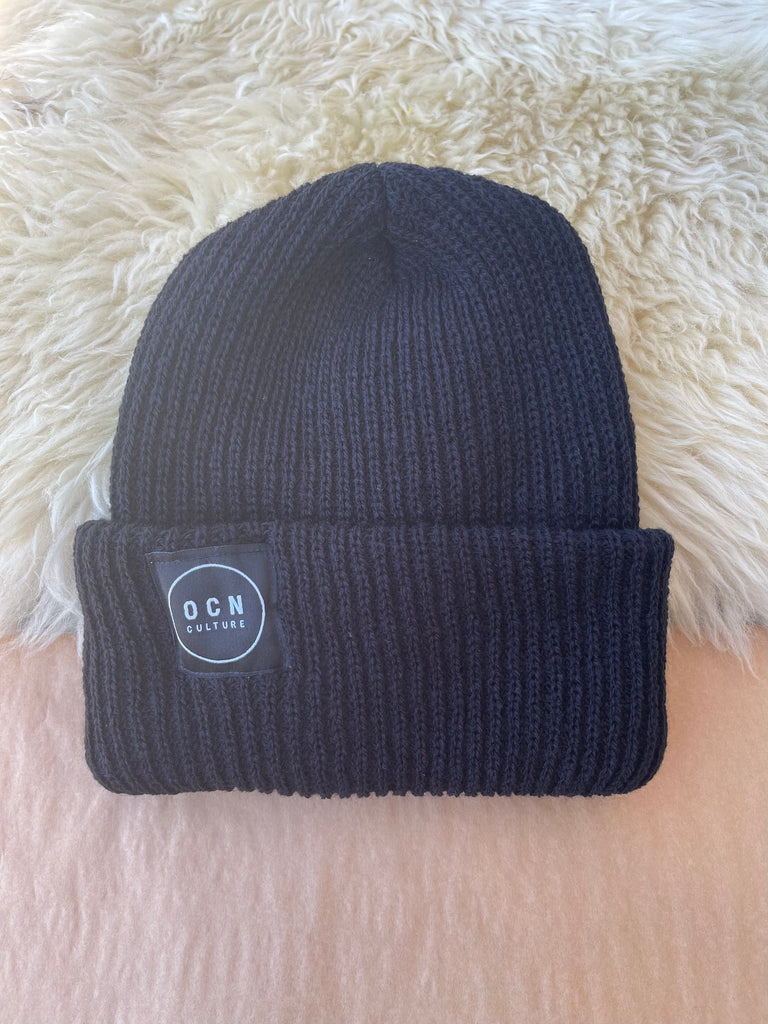 OCN Rolled Cuff Beanie - Black