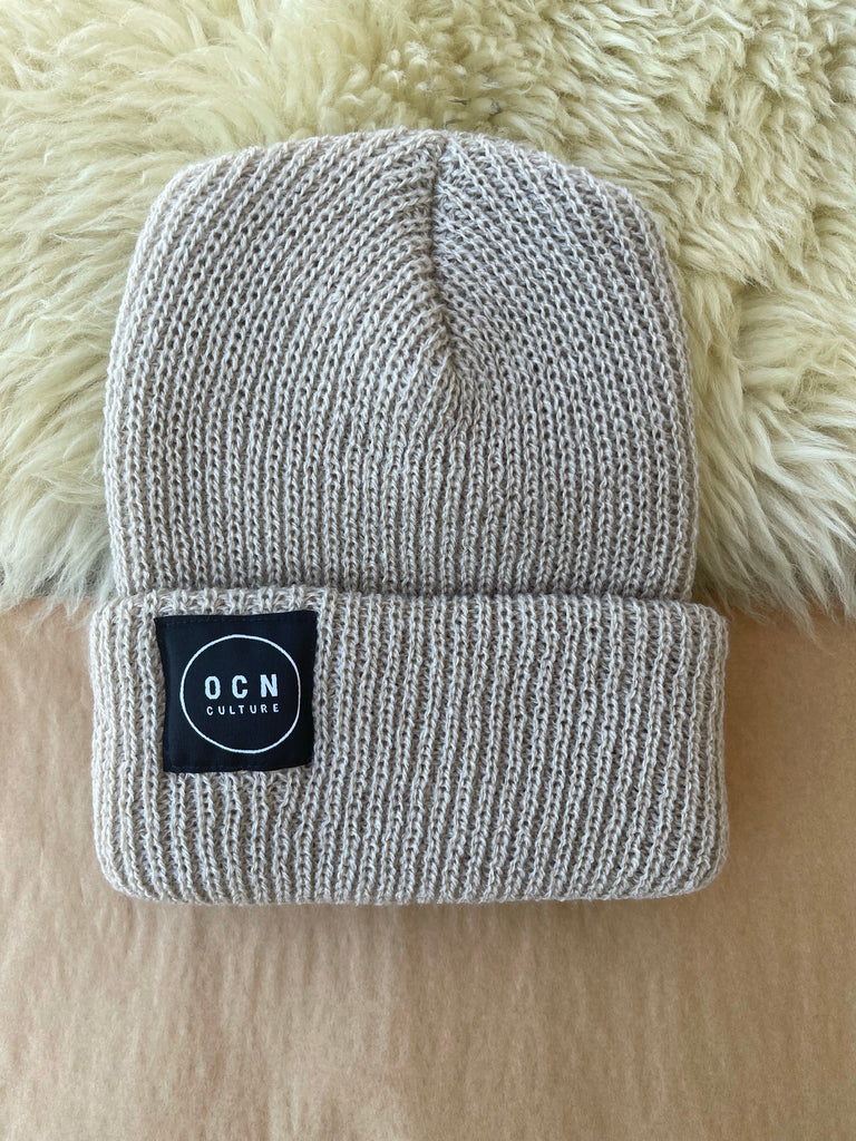 OCN Rolled Cuff Beanie - Light Sand