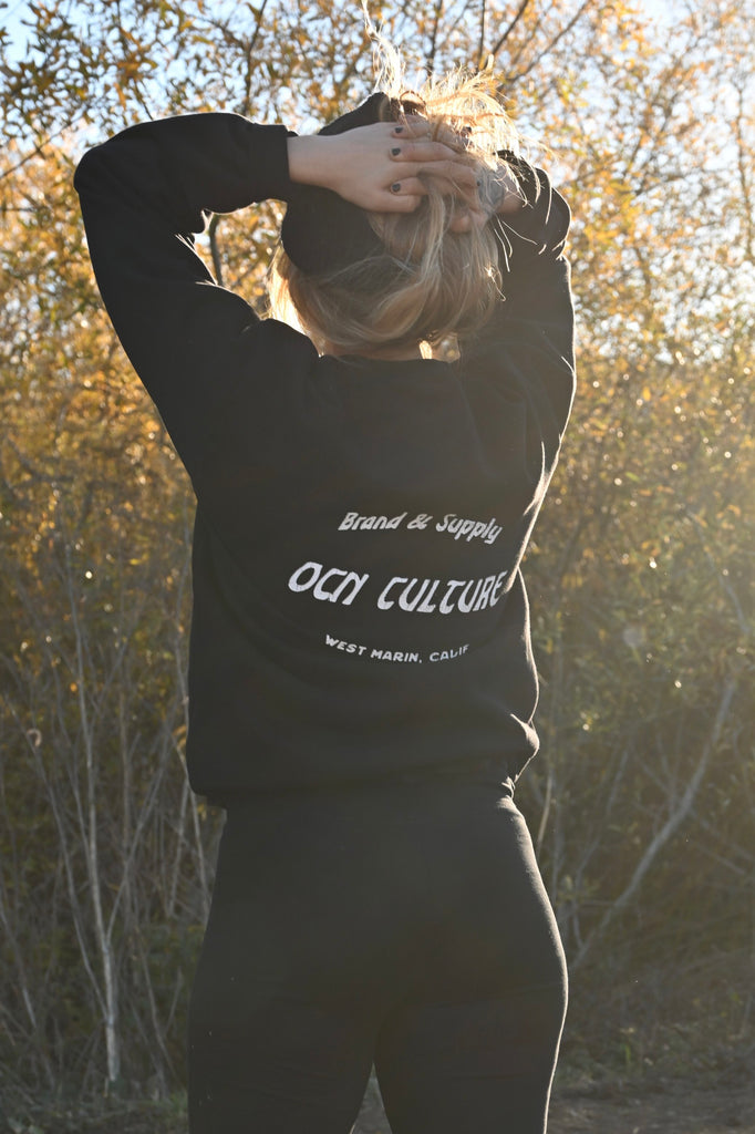 Organic Crewneck Sweatshirt - MOTO SERIES -  (UNISEX) - Black Sand